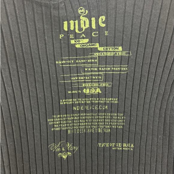 Indie Peace Women’s M Black Handmade Long Sleeve Boho Hoodie Top Rare NEW - Picture 6 of 6